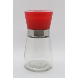 Gewürzmühle in Rot mit Glasbehälter (3 Jahre Garantie auf Mahlwerk ab Kaufdatum)