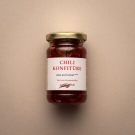 Chilikonfitüre rot scharf +++ 100g, Glas